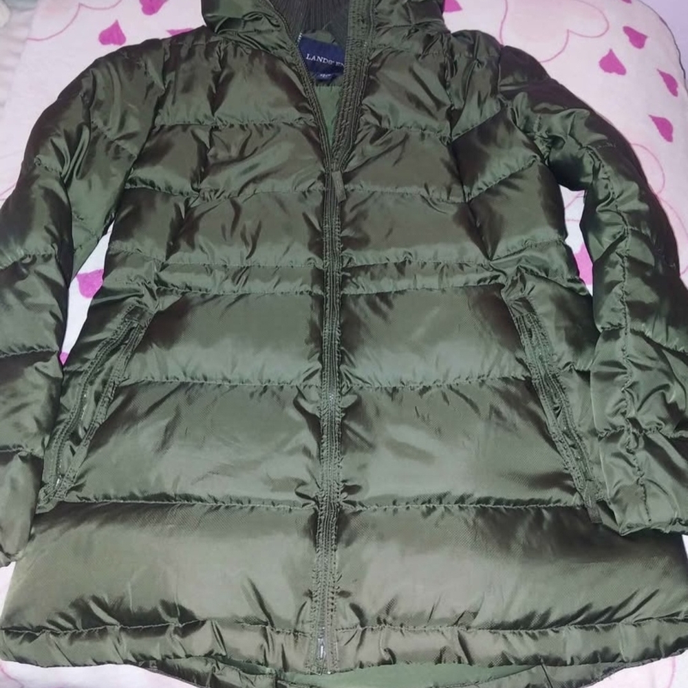 Lands' End Olive Down Jacket - image 1